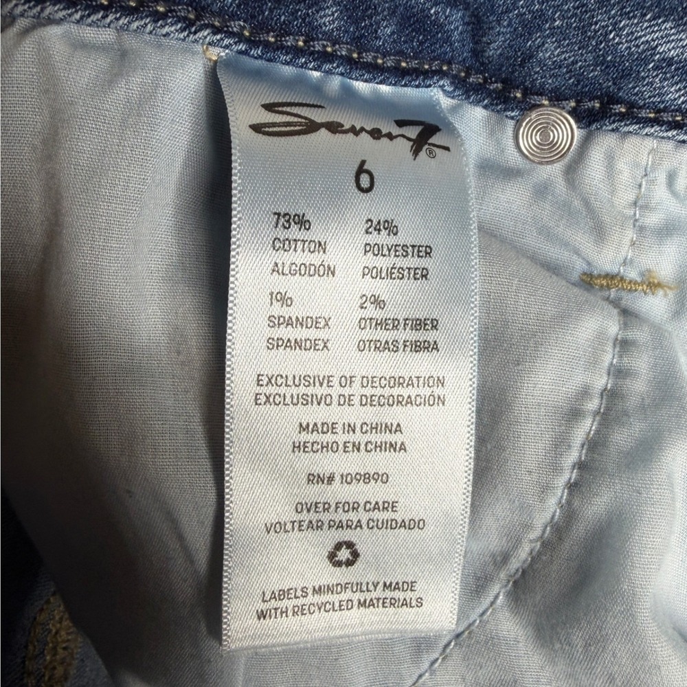 Seven7 Relaxed Bermuda Denim Shorts size 6 Blue - Picture 3 of 13